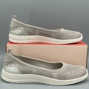 NEW Easy Spirit Women’s Glitz Casual Slip-on Walking Shoes Silver Size 7.5WW